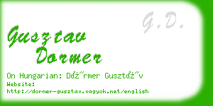 gusztav dormer business card